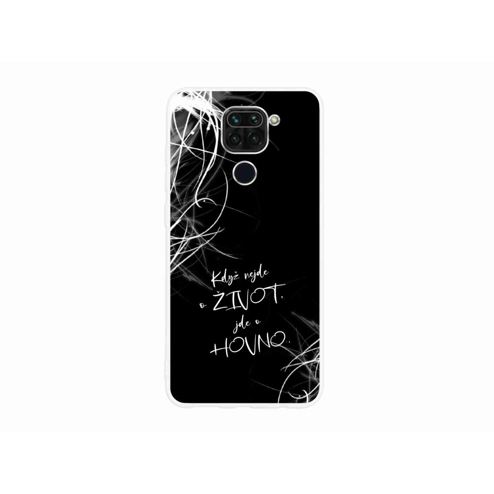 Gélový kryt mmCase na Xiaomi Redmi Note 9 - vtipný text 16 čierne pozadie