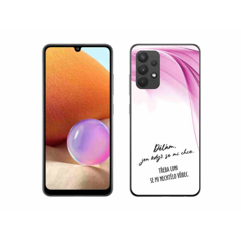 Gélový kryt mmCase na Samsung Galaxy A32 4G - vtipný text 12 biele pozadie