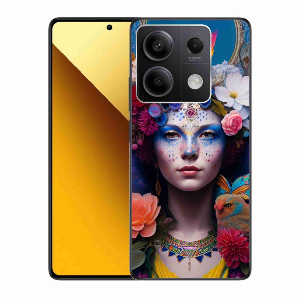 Gélový kryt mmCase na Xiaomi Redmi Note 13 5G - žena s kvetinami