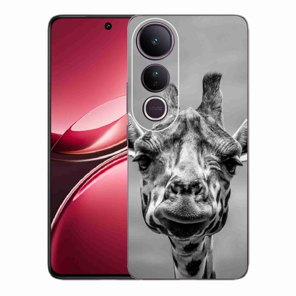 Gélový kryt mmCase na Vivo V50 Lite 4G/5G - čiernobiela žirafa