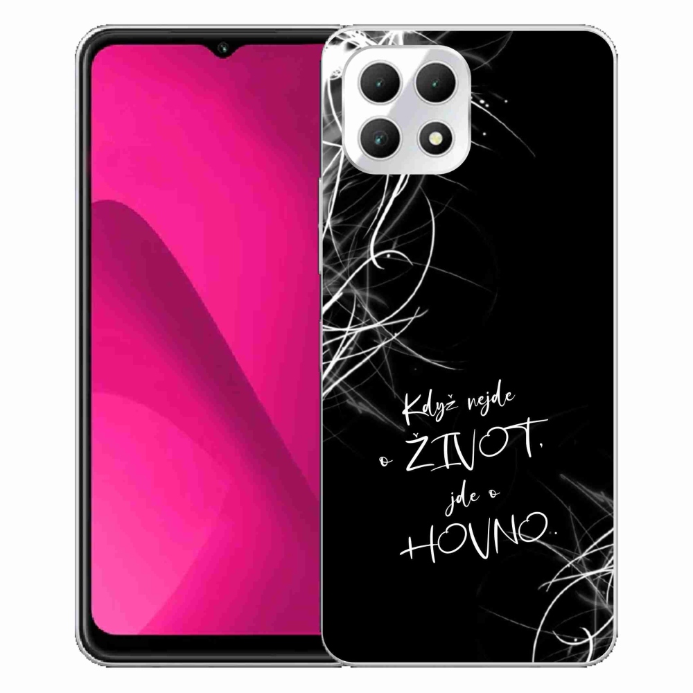 Gélový kryt mmCase na T-Mobile T Phone 2 - vtipný text 16 čierne pozadie