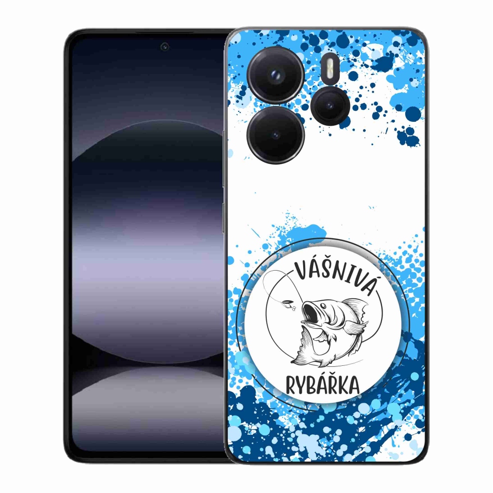 Gélový kryt mmCase na Xiaomi Redmi Note 14 - vášnivá rybárka biele pozadie