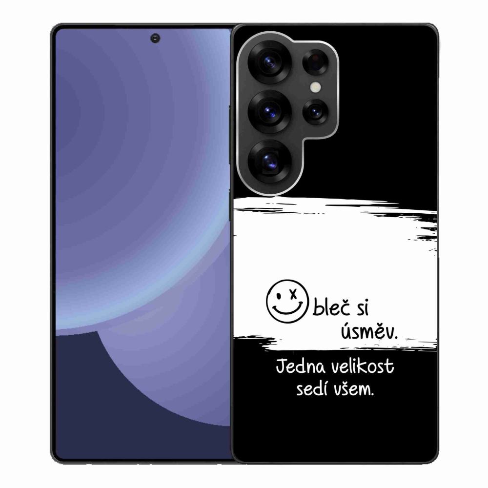 Gélový kryt mmCase na Samsung Galaxy S25 Ultra - vtipný text 8 bieločierne pozadie