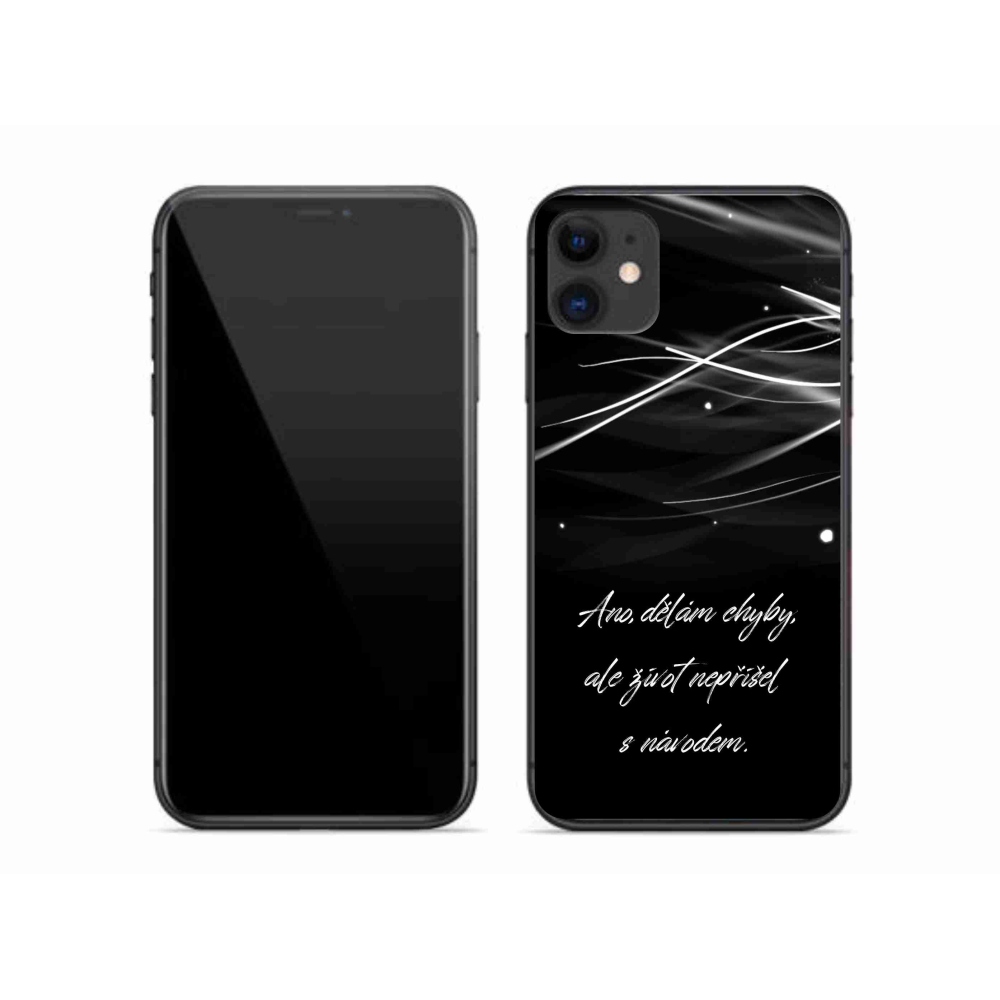 Gélový kryt mmCase na iPhone 11 - citát čierne pozadie