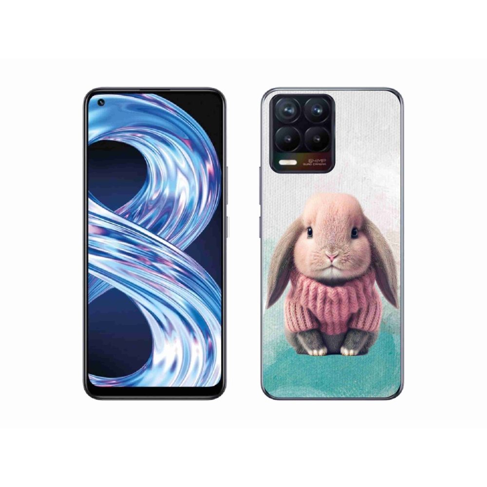 Gélový kryt mmCase na Realme 8 Pro - zajačik vo svetri