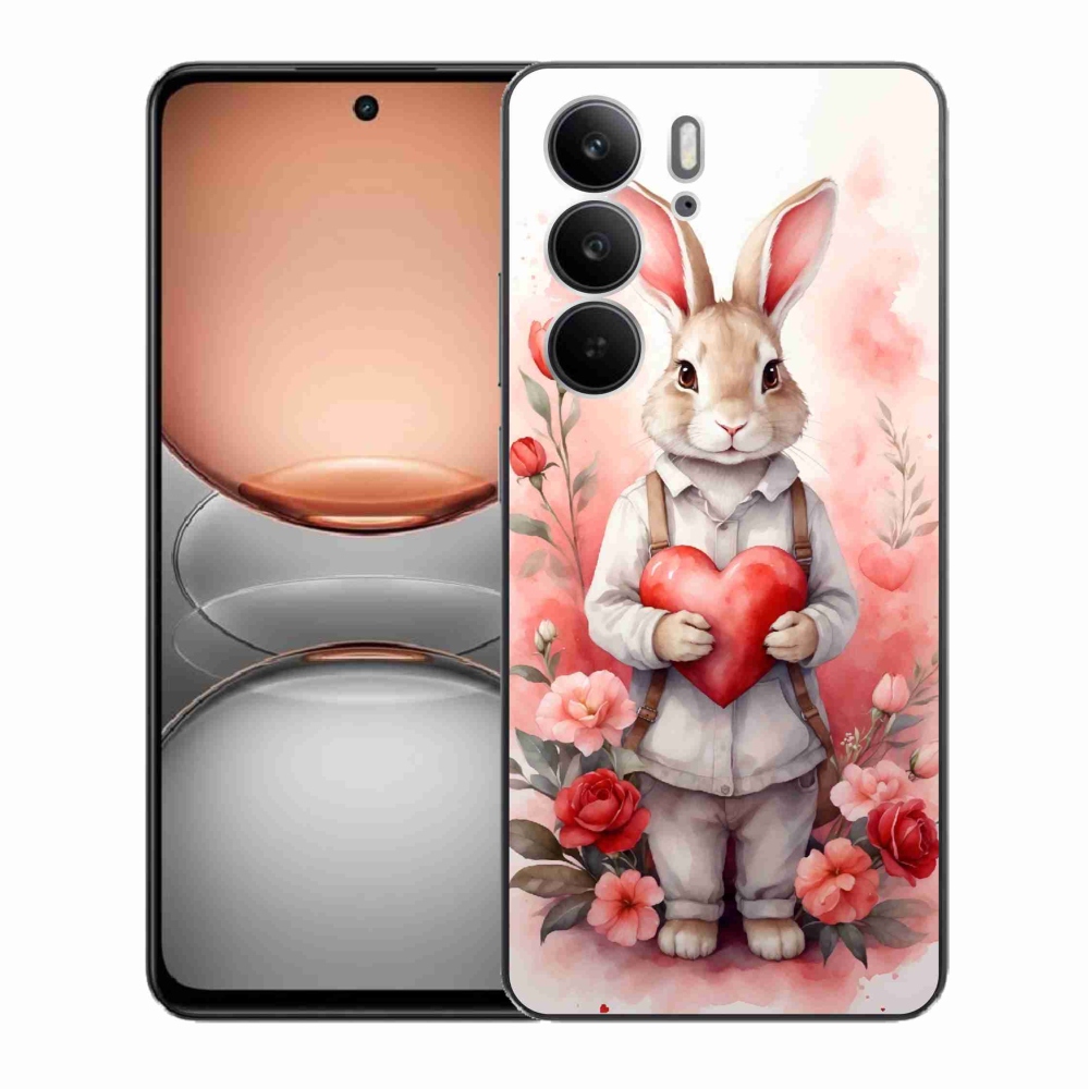 Gélový kryt mmCase na Realme C75 - zajac so srdiečkom