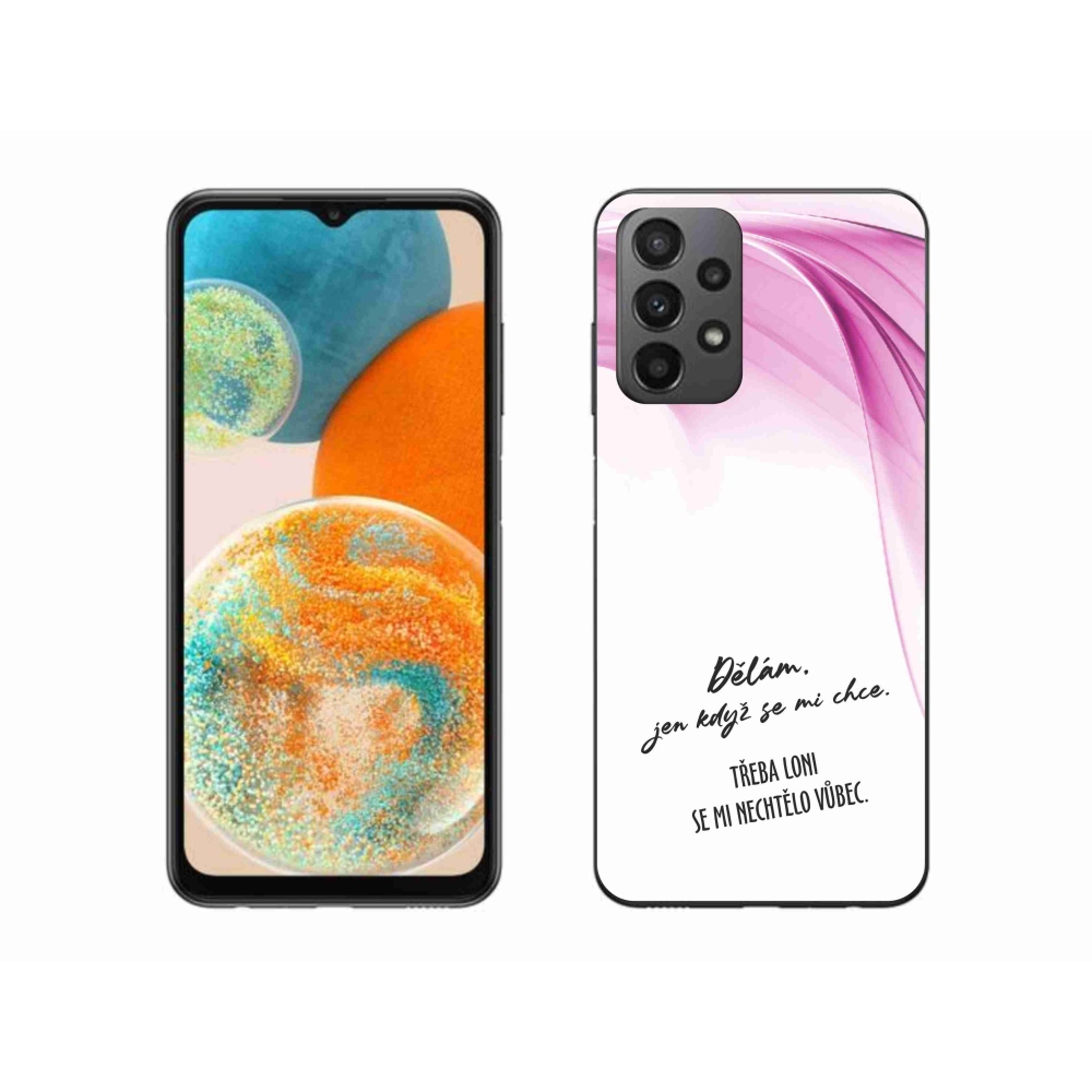 Gélový kryt mmCase na Samsung Galaxy A23 4G/5G - vtipný text 12 biele pozadie