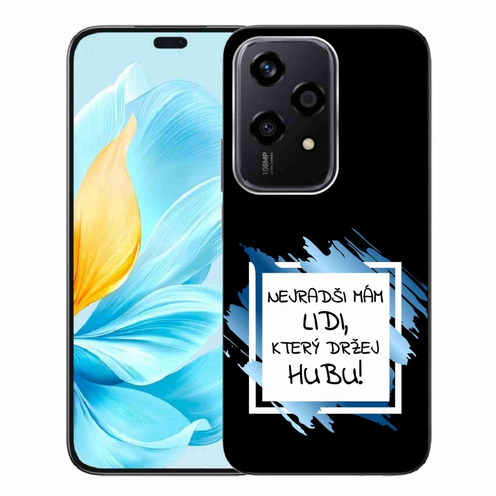 Gélový kryt mmCase na Honor 200 Lite 5G - vtipný text 7 bieločierne pozadie