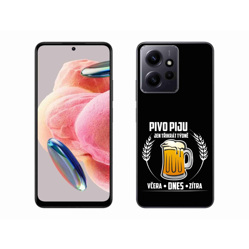 Gélový kryt mmCase na Xiaomi Redmi Note 12 4G - pivný motív čierne pozadie