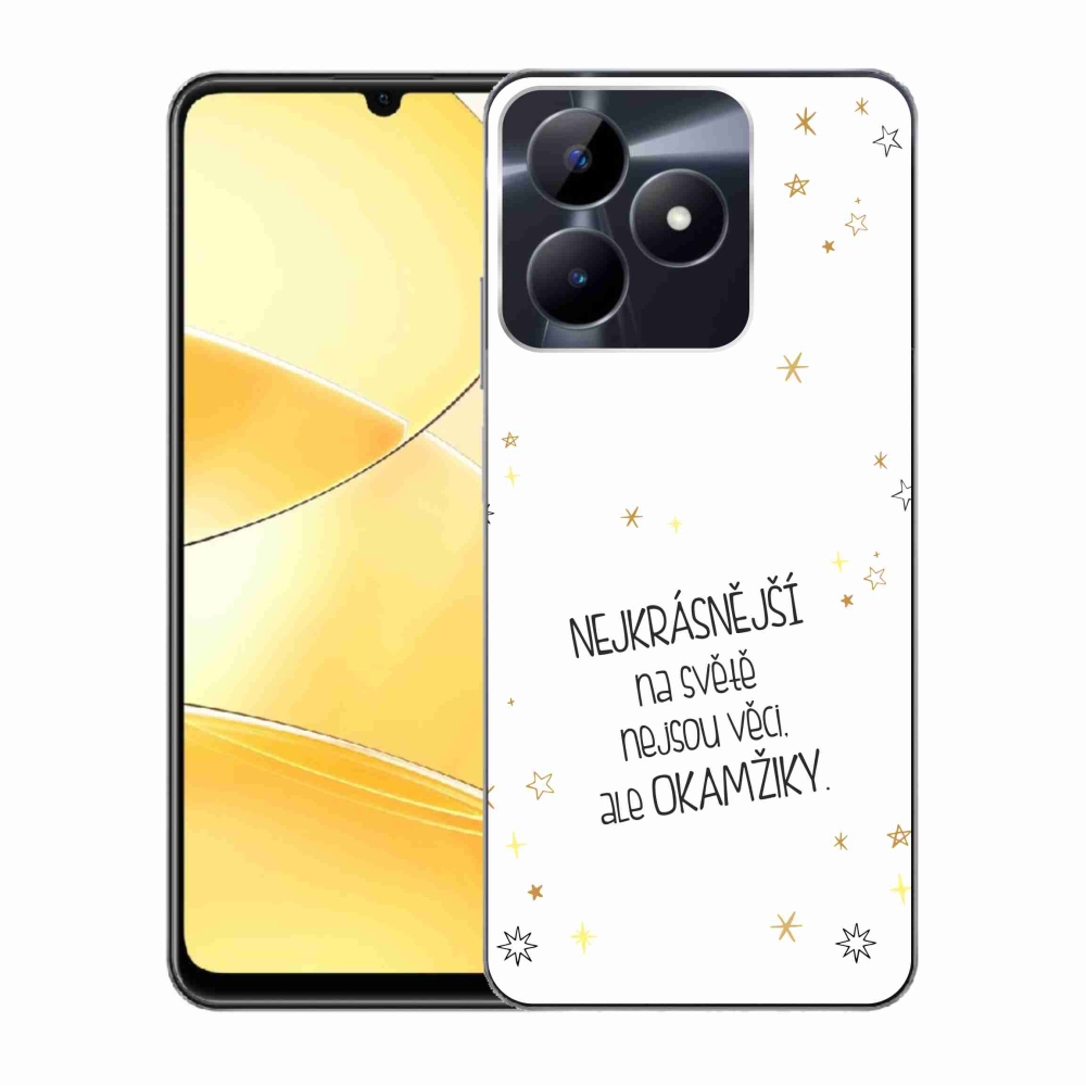 Gélový kryt mmCase na Realme C51/C53 - citát 4 biele pozadie
