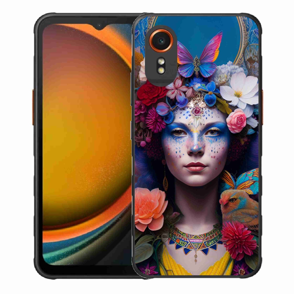 Gélový kryt mmCase na Samsung Galaxy Xcover 7 - žena s kvetinami