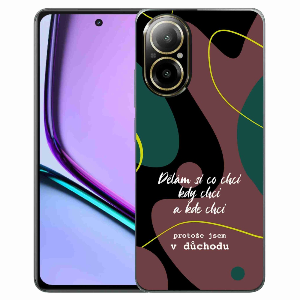 Gélový kryt mmCase na Realme C67 - vtipný text 10 čierne pozadie