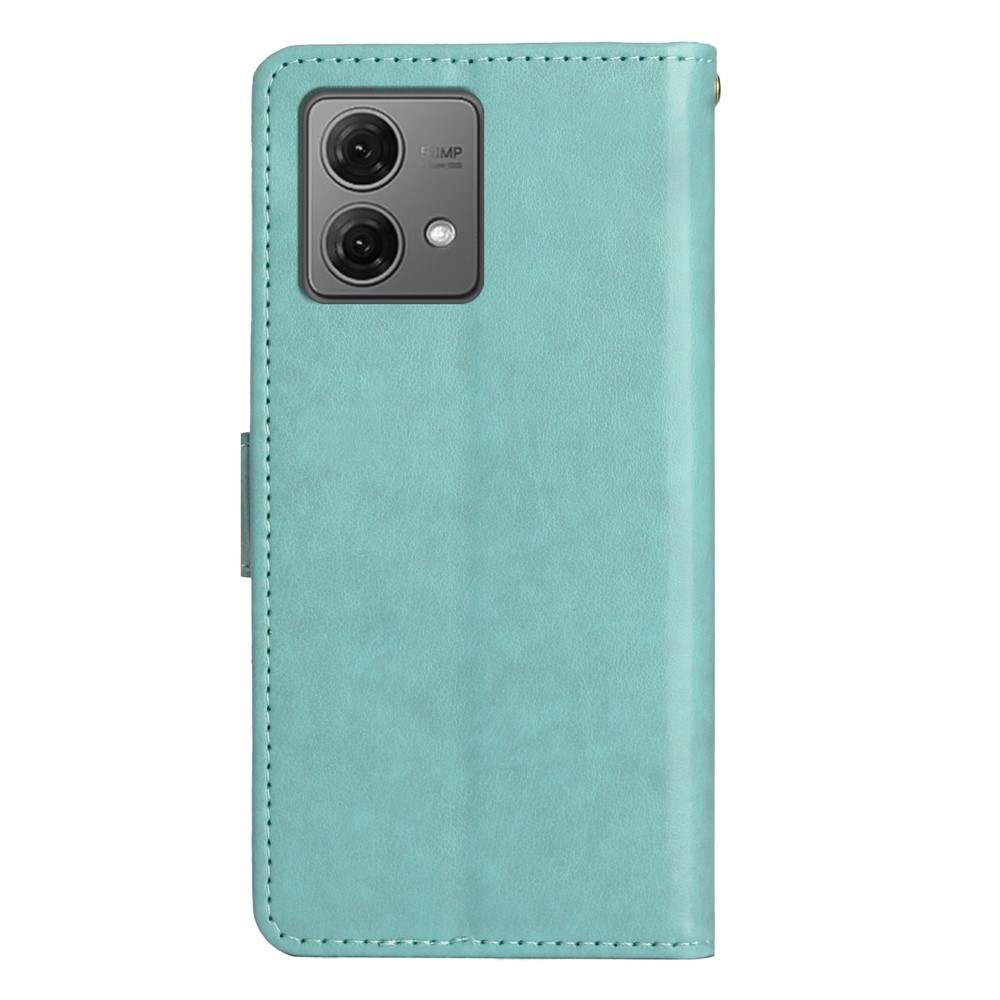 Flowers knižkové púzdro na Motorola Moto G85 5G - modrozelené