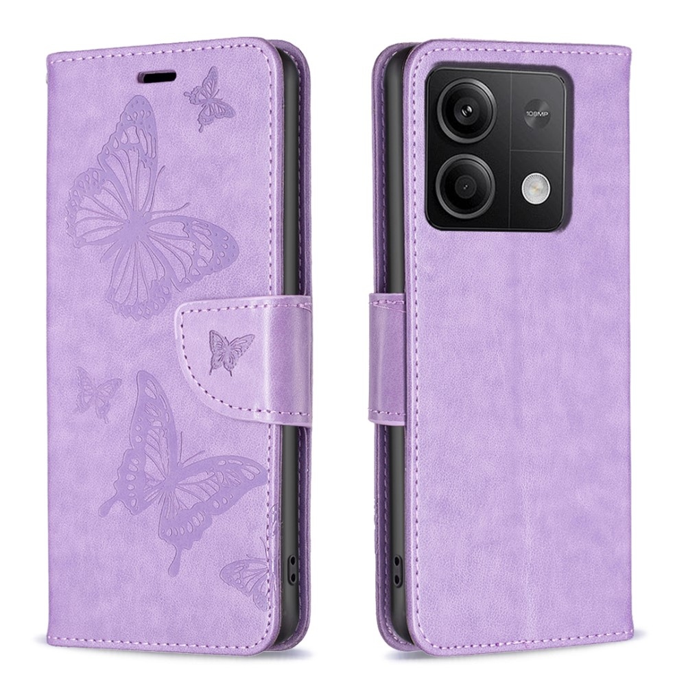 Butterfly knižkové puzdro na Xiaomi Redmi Note 13 - svetlofialové