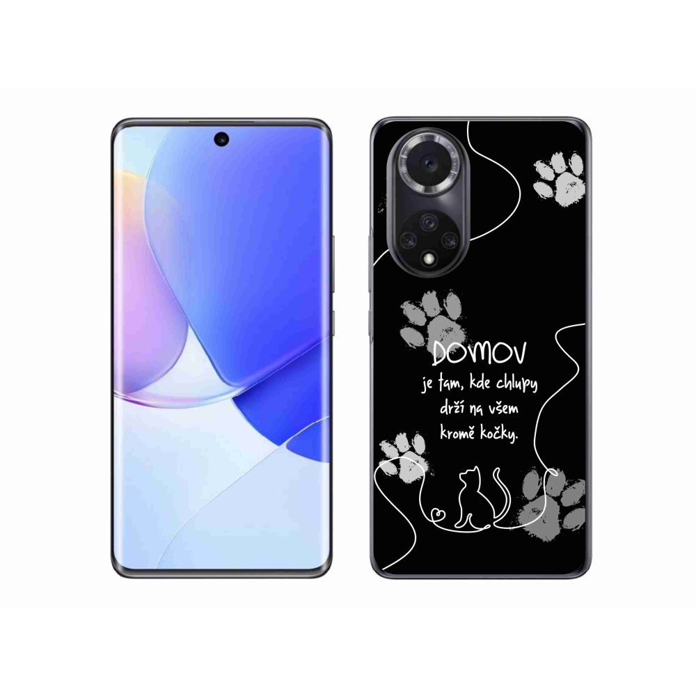 Gélový kryt mmCase na Huawei Nova 9 - mačacie motív čierne pozadie