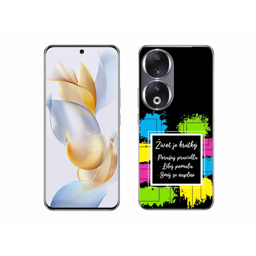 Gélový kryt mmCase na Honor 90 - citát 5 čierne pozadie