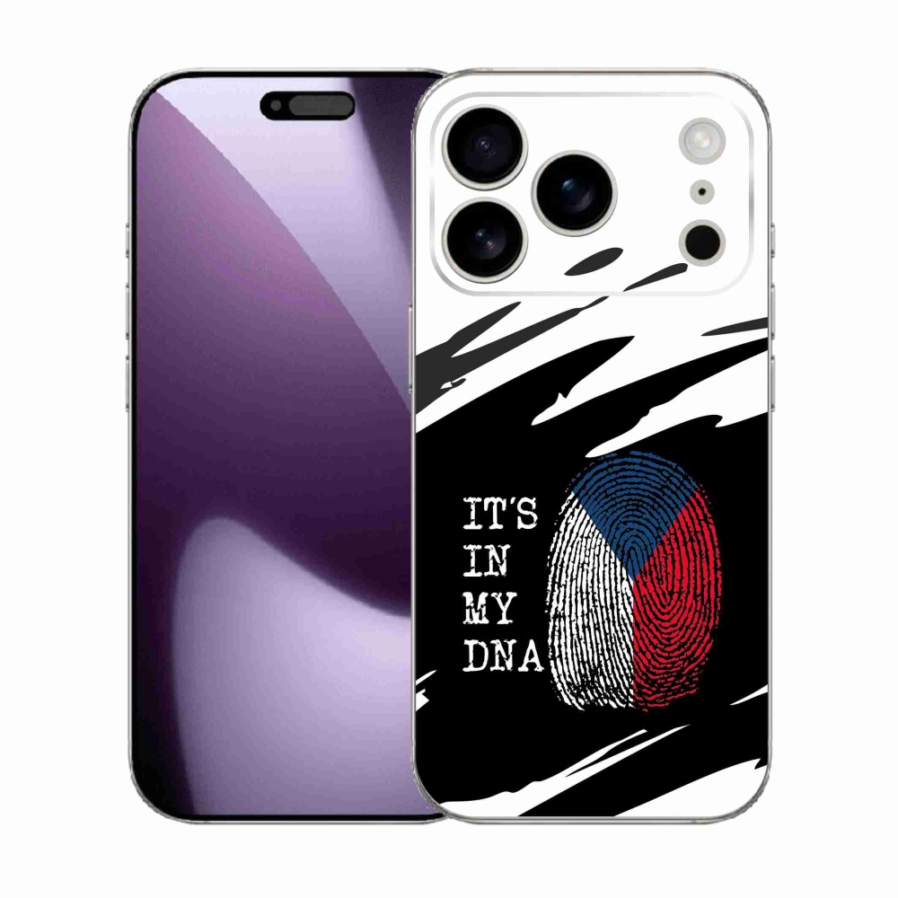 Gélový kryt mmCase na iPhone 17 Pro - vlajka odtlačok prsta čiernobiele pozadie