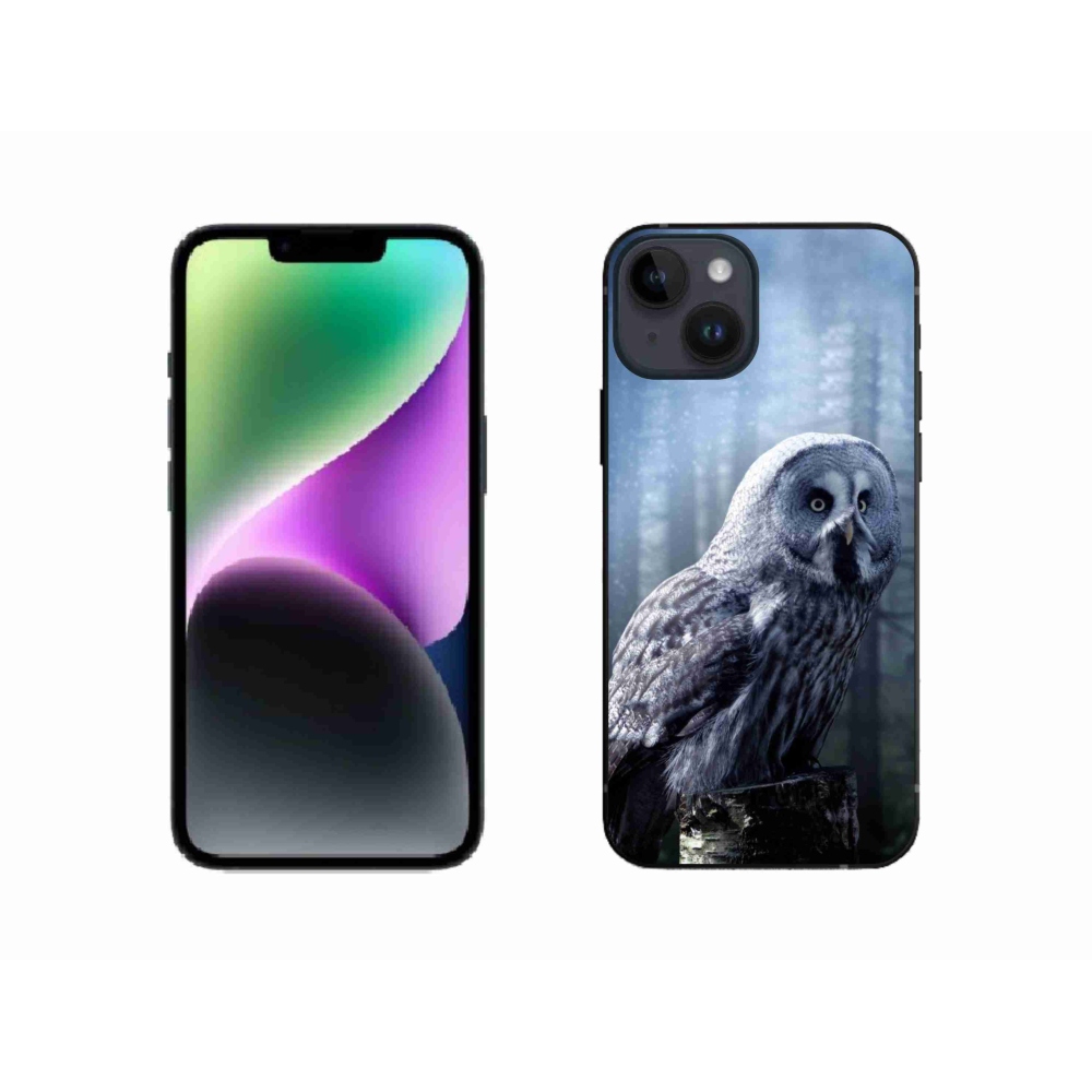 Gélový kryt mmCase na iPhone 14 - sova