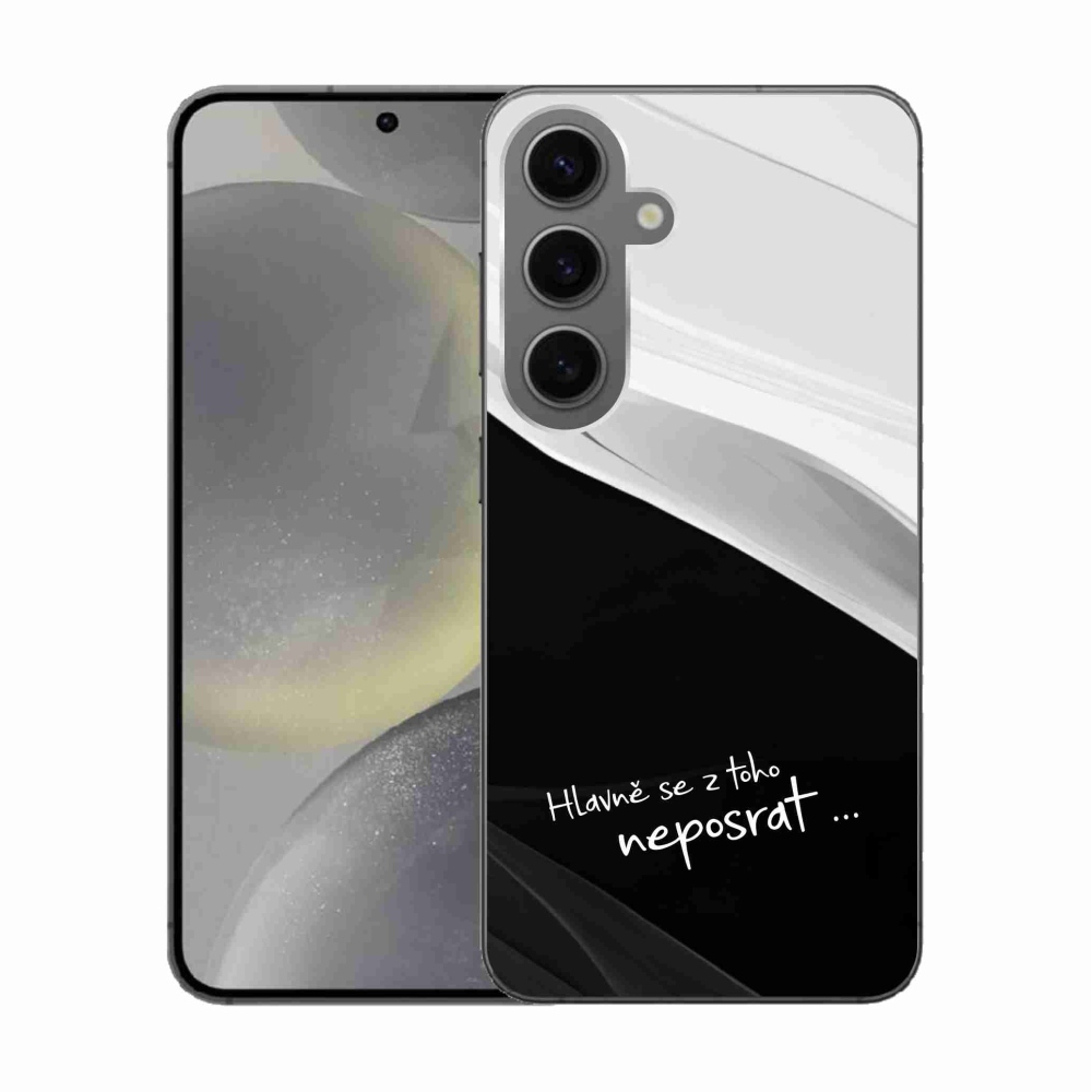 Gélový kryt mmCase na Samsung Galaxy S24 - vtipný text 13 čiernobiele pozadie
