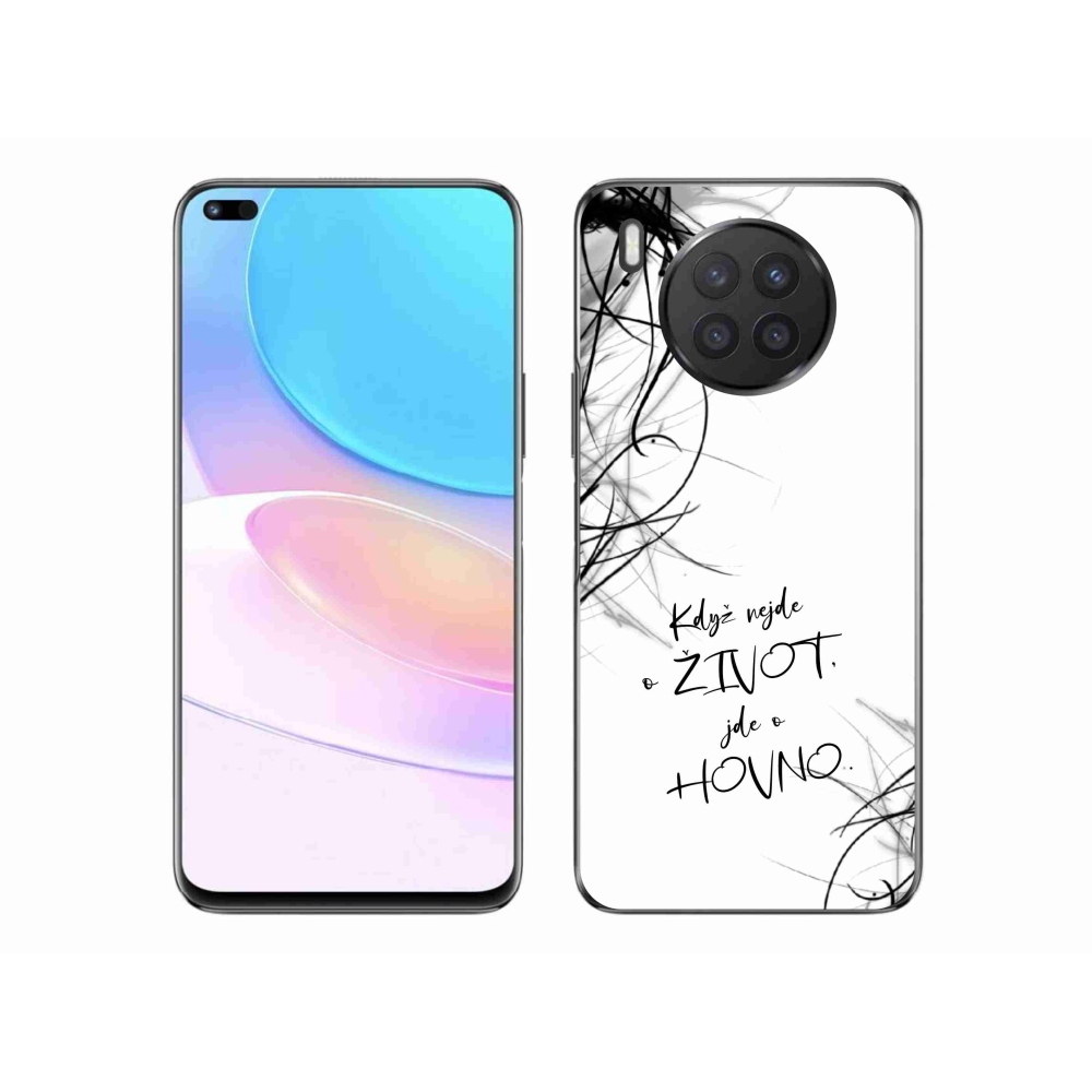 Gélový kryt mmCase na Huawei Nova 8i - vtipný text 16 biele pozadie