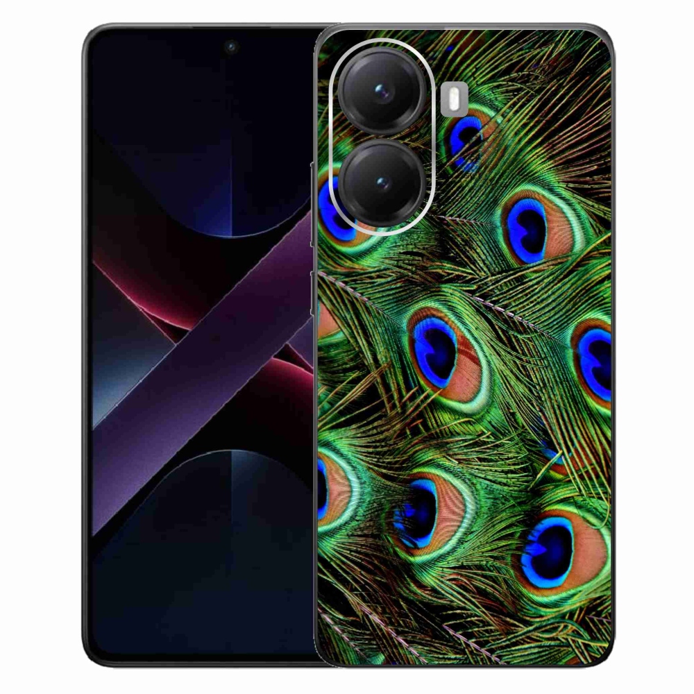 Gélový kryt mmCase na Xiaomi Poco X7 Pro 5G - pávie perie