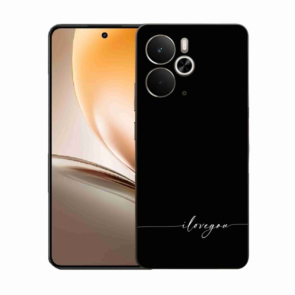 Gélový kryt mmCase na Realme 14 5G - I love you čierne pozadie