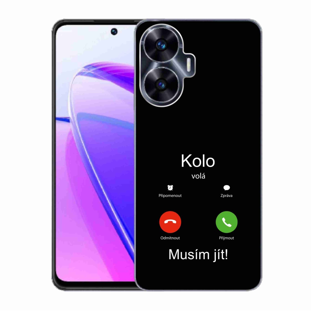 Gélový kryt mmCase na Realme C55 - koleso volá čierne pozadie