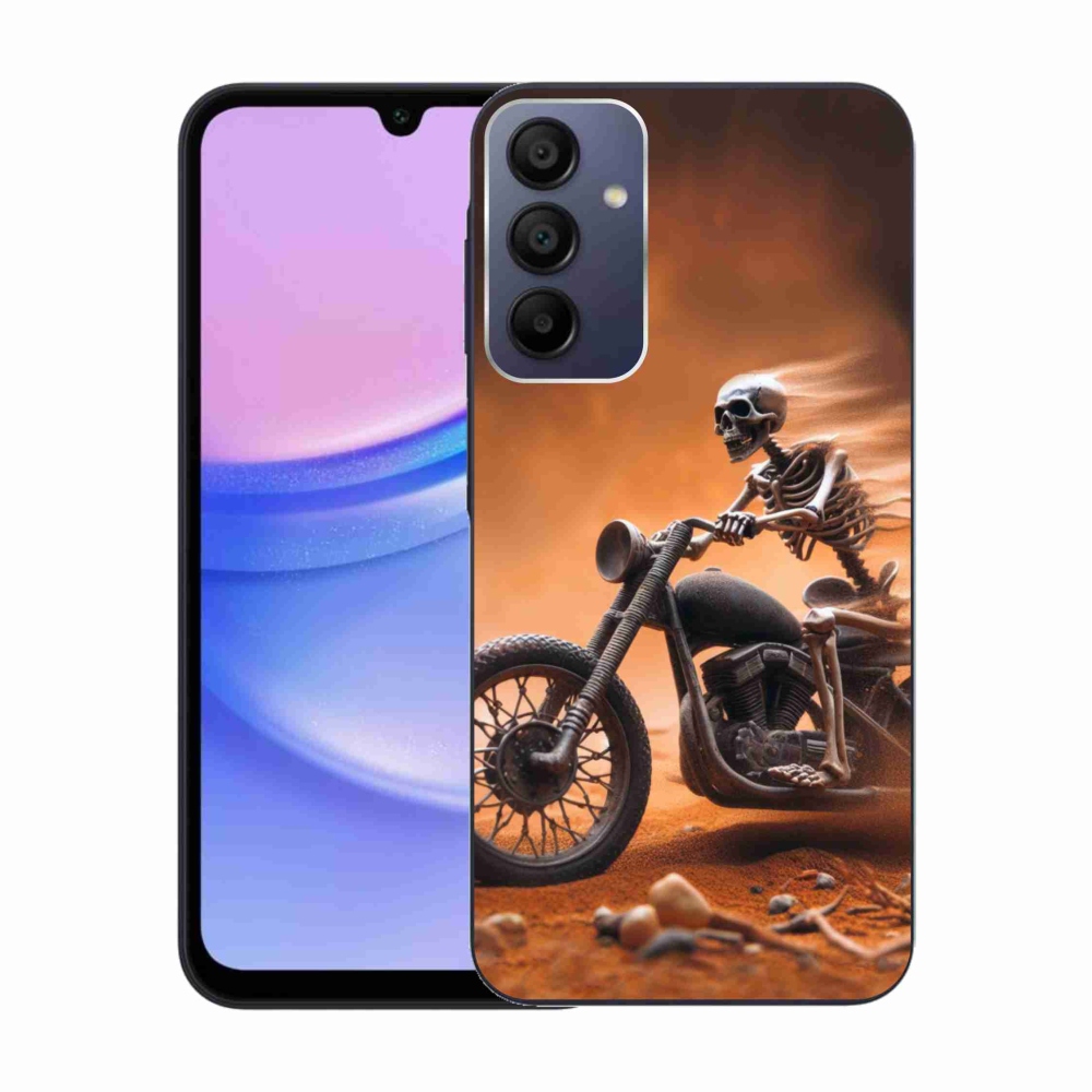 Gélový kryt mmCase na Samsung Galaxy A15 4G/5G - kostra na motorke