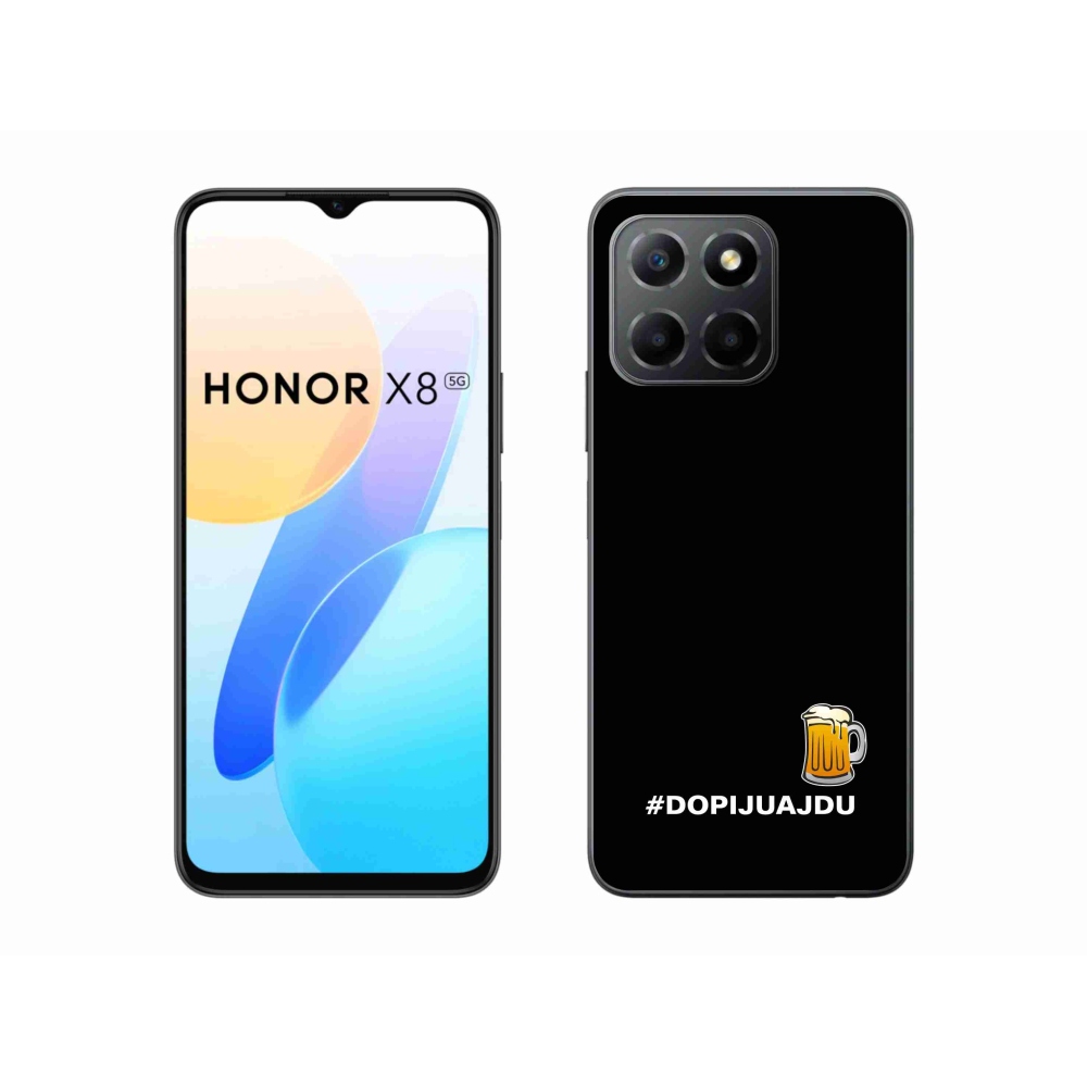 Gélový kryt mmCase na Honor X8 5G/Honor 70 Lite 5G - pivný motív 1 čierne pozadie