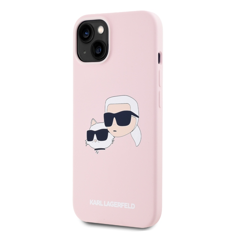 Karl Lagerfeld Liquid Silicone Double Heads Magsafe Zadný Kryt pre iPhone 14 Pink