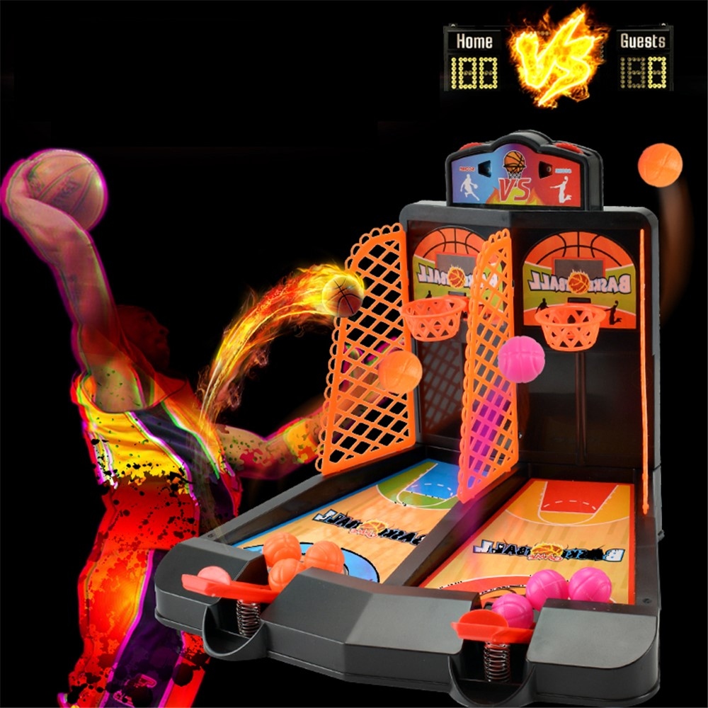 Stolová basketbalová mini arkáda pre 1-2 hráčov - oranžová