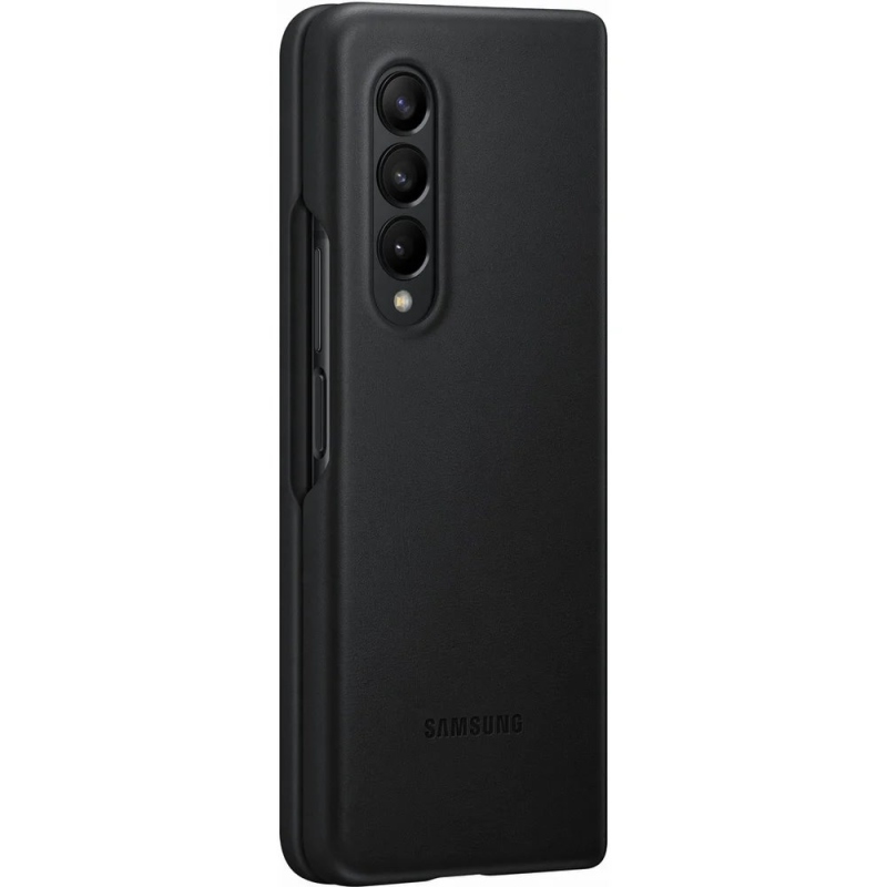 EF-VF926LBE Samsung Kožený Kryt pre Galaxy Z Fold 3 Black