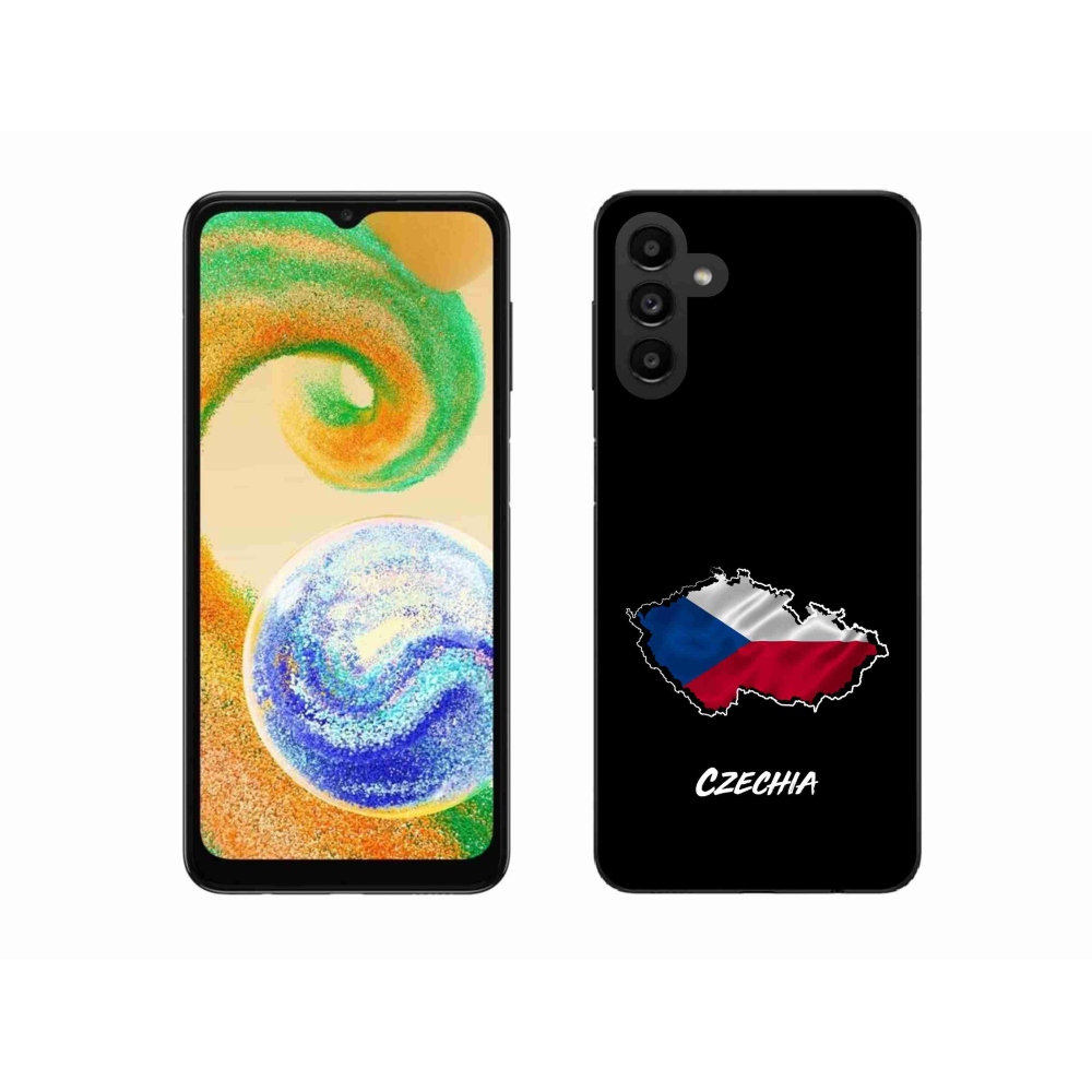 Gélový kryt mmCase na Samsung Galaxy A04s (164.7x76.7x9.1mm) - Czechia čierne pozadie