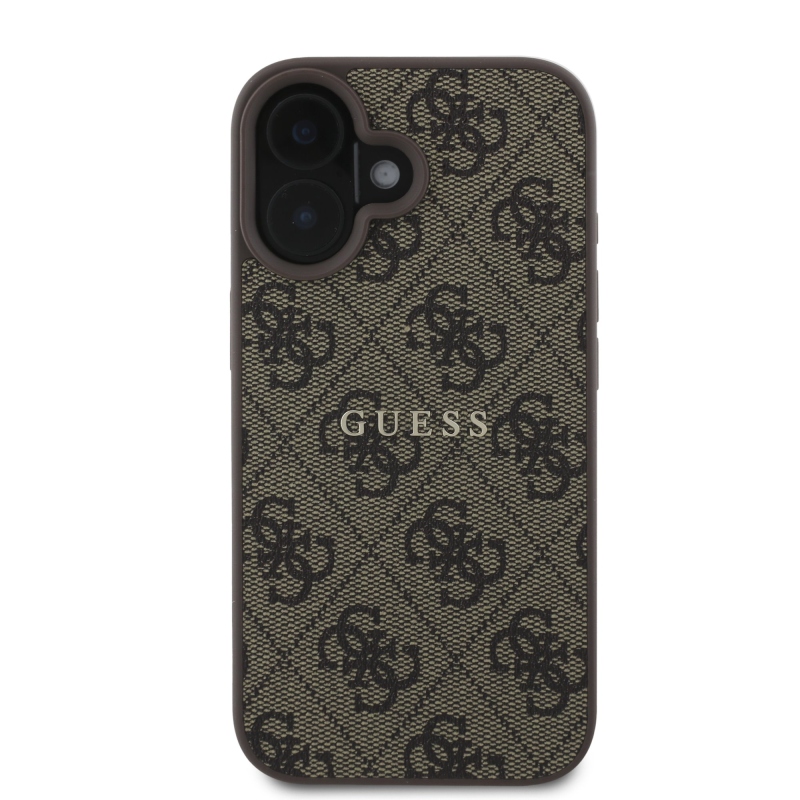 Guess PU 4G Classic Logo MagSafe zadný kryt pre iPhone 16 Plus Brown