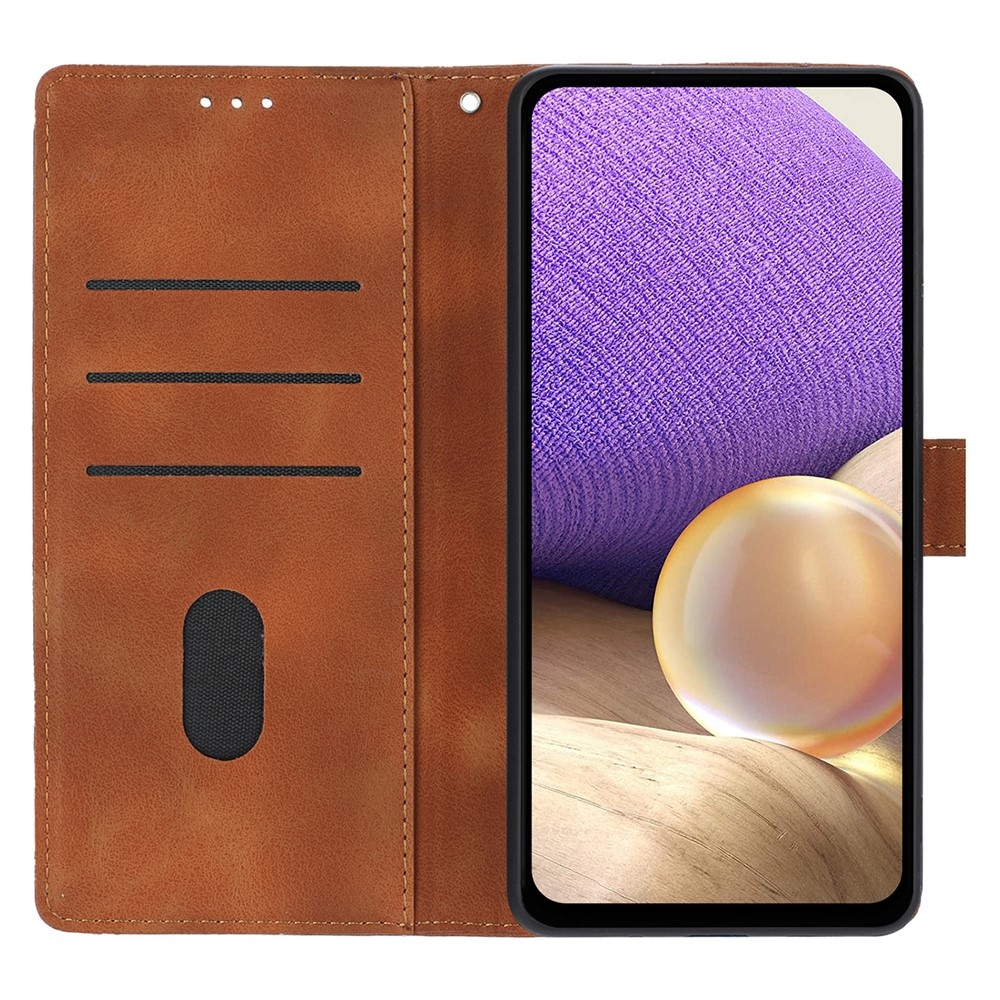 Triangly knižkové púzdro na Xiaomi 15T Pro - hnedé