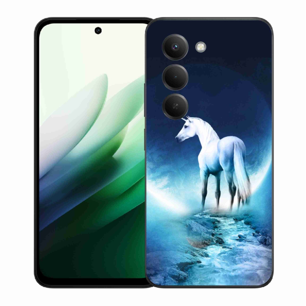 Gélový kryt mmCase na Xiaomi Redmi 15 5G (169mm) - biely jednorožec