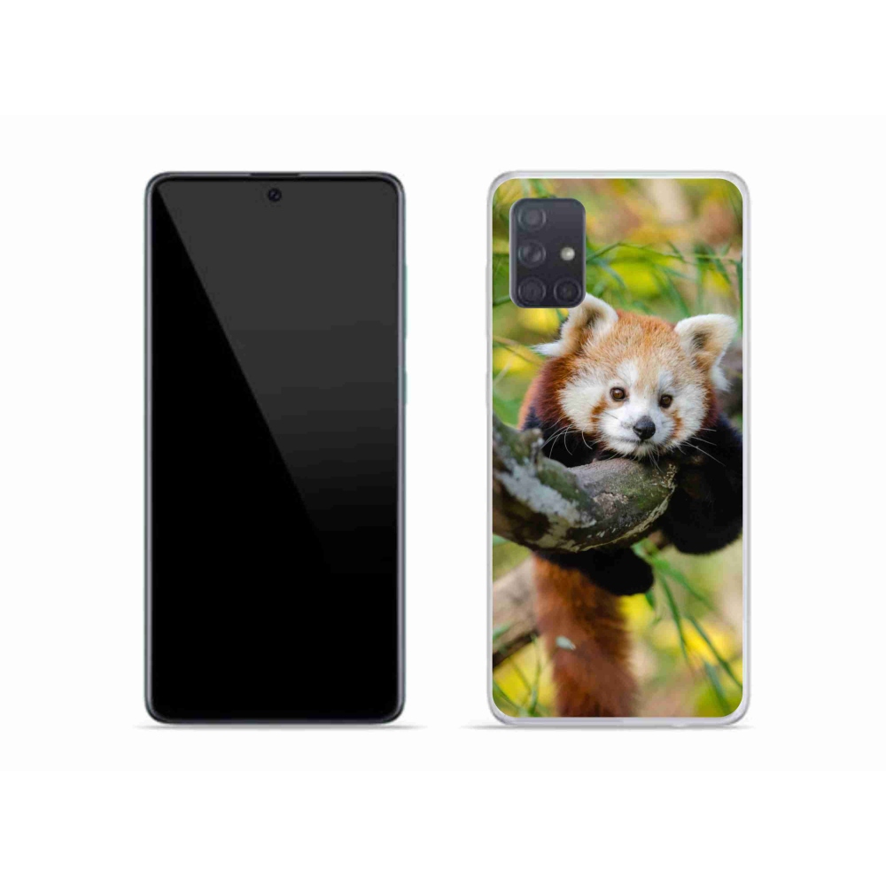 Gélový kryt mmCase na Samsung Galaxy A51 - panda červená
