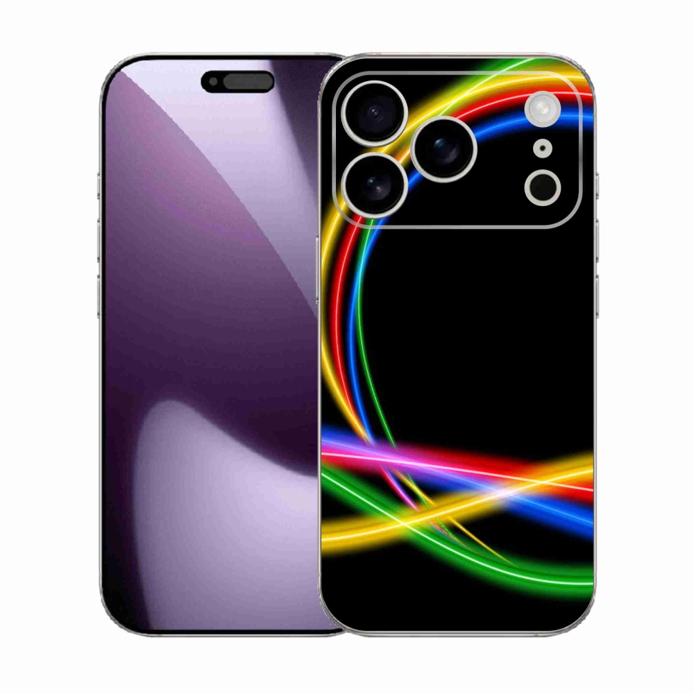 Gélový kryt mmCase na iPhone 17 Pro - neónové kruhy