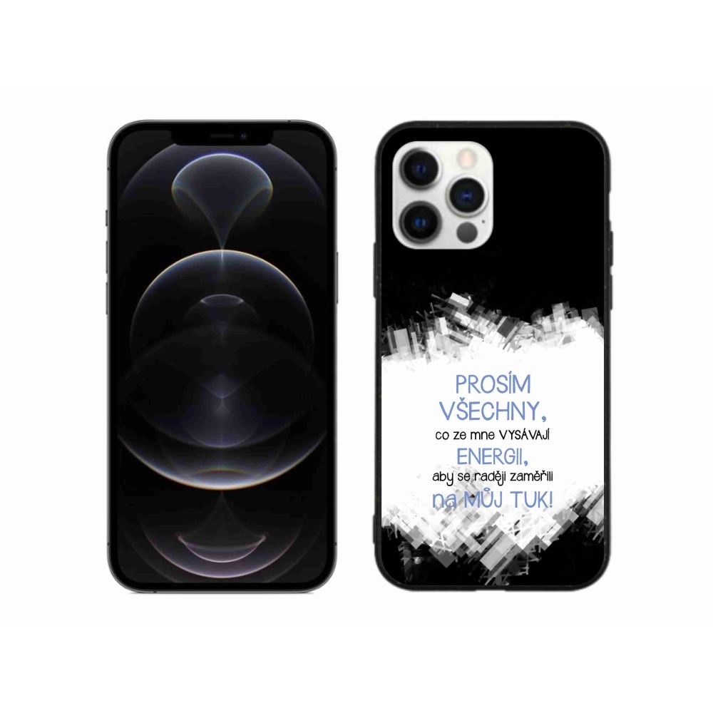 Gélový kryt mmCase na iPhone 12 Pro Max - vtipný text 1 modrý