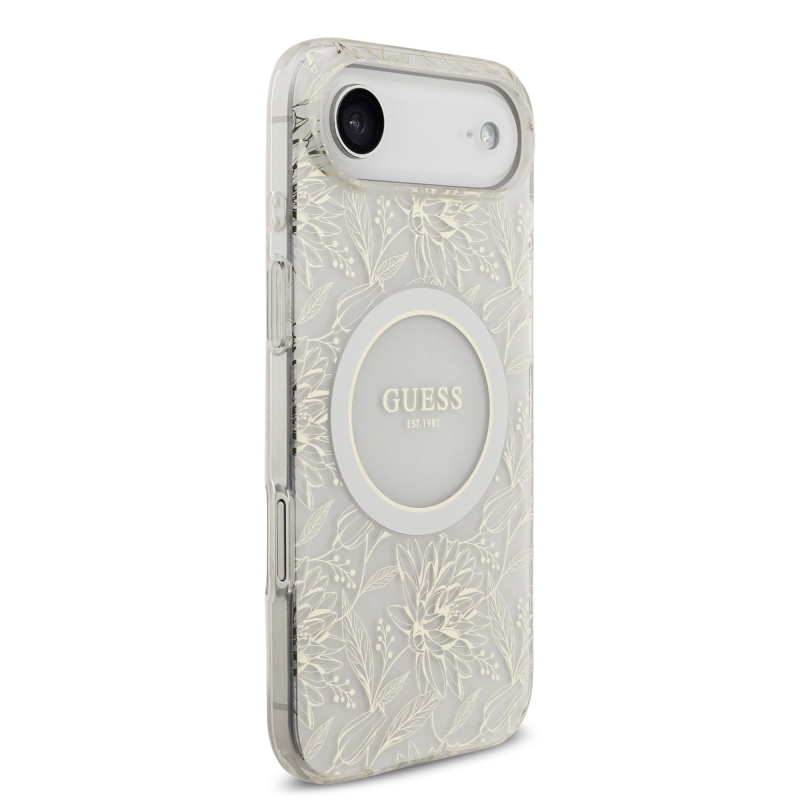 Guess IML Flowers Allover Strap MagSafe zadný kryt pre iPhone Air White