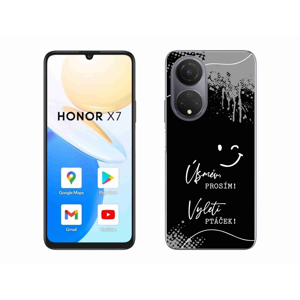 Gélový kryt mmCase na Honor X7 - vtipný text 4 čierne pozadie