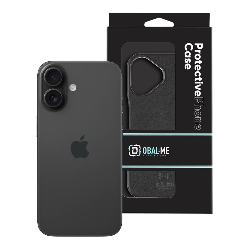 OBAL:ME LeatherTanga Cover pre Apple iPhone 16 Black