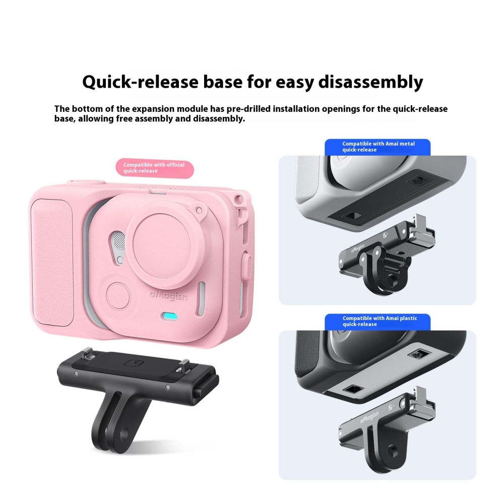 AMAGISN silikónové puzdro s krytkou objektívu pre Insta360 GO Ultra - šedé