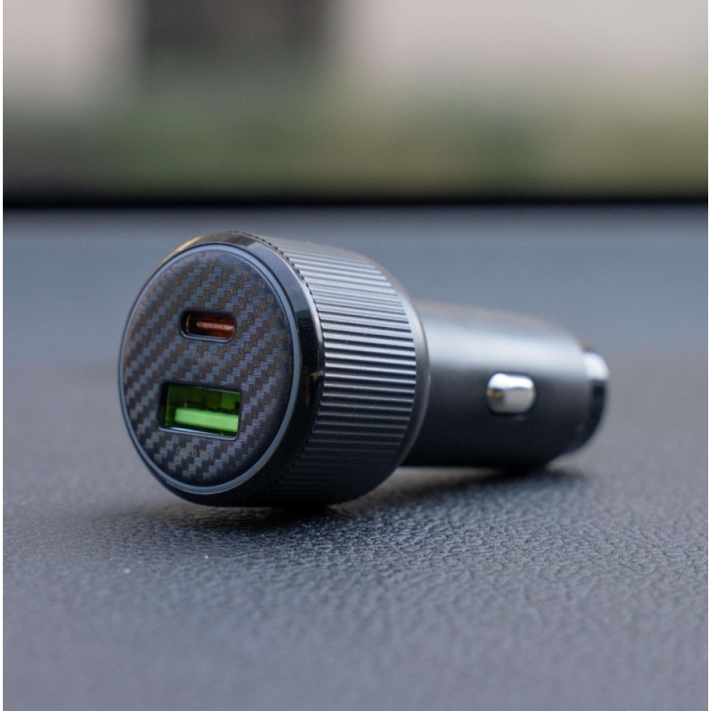 Swissten CL adaptér USB-C PD + USB-A, 63W - čierny + kábel USB-C / USB-C, 1m