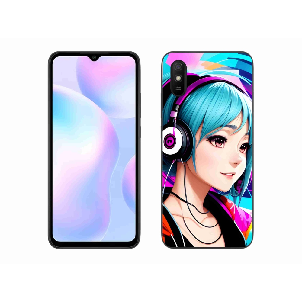 Gélový kryt mmCase na Xiaomi Redmi 9AT - dievča so slúchadlami