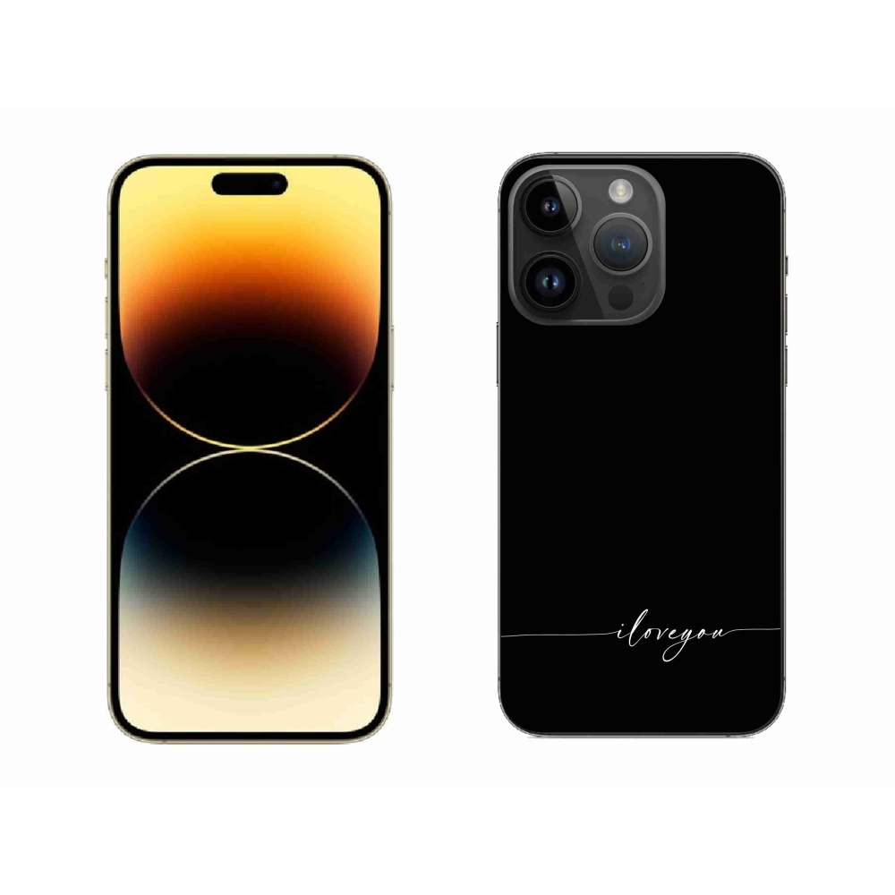 Gélový kryt mmCase na iPhone 14 Pro Max 6.7 - I love you čierne pozadie