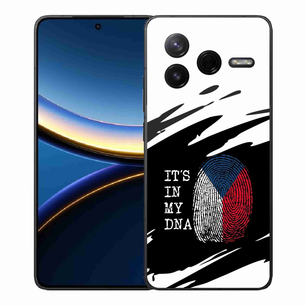 Gélový kryt mmCase na Xiaomi Poco F7 Pro - vlajka odtlačok prsta čiernobiele pozadie
