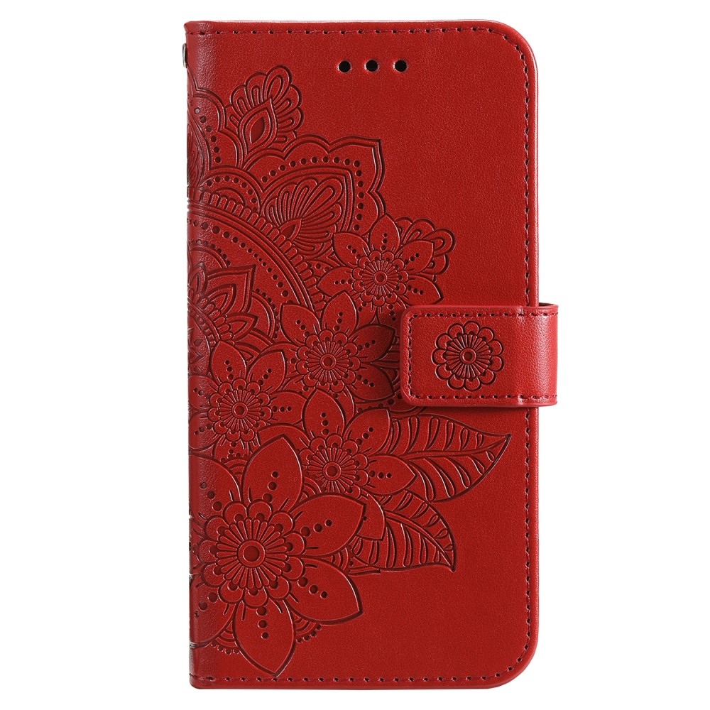 Floral knižkové puzdro na Vivo Y36 - červené