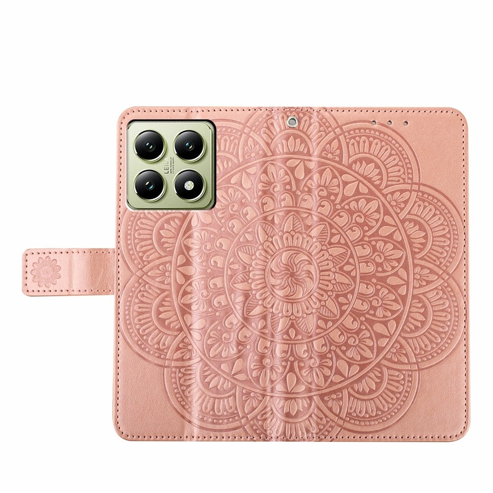 Mandala knižkové púzdro na Xiaomi 15T - ružovozlaté