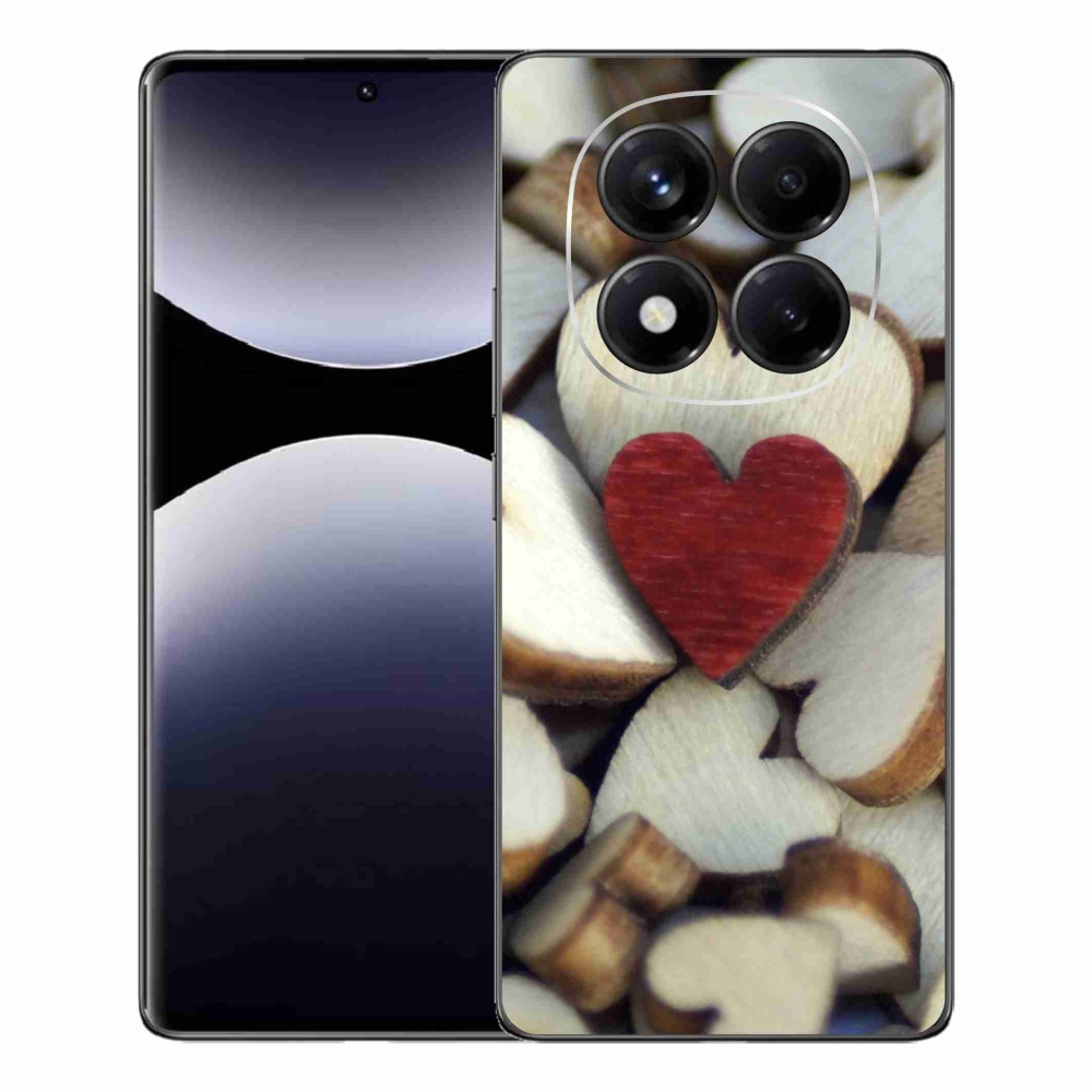 Gélový kryt mmCase na Xiaomi Redmi Note 14 Pro - gravírované červené srdce